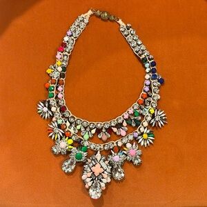 Vintage inspired colorful gemstone necklace